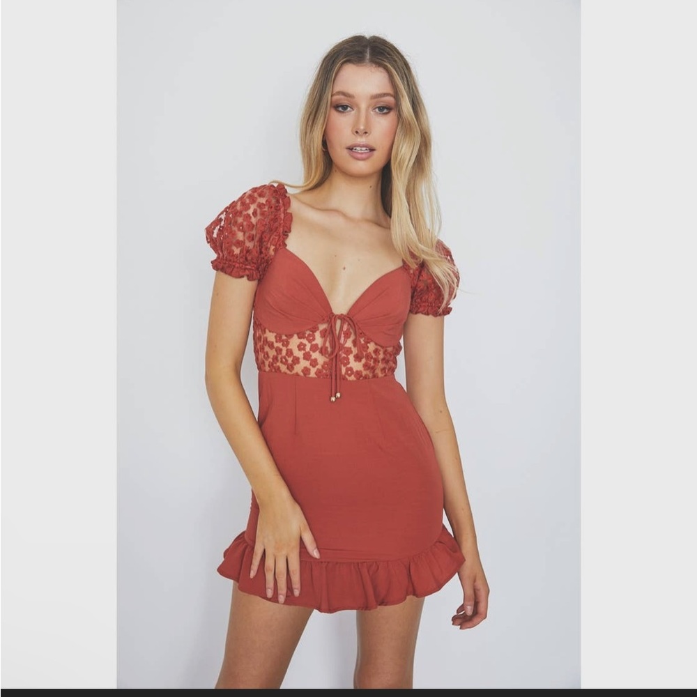 ONE & ONLY COLLECTIVE PUFF SLEEVE LACE DETAIL DRESS ❤️NEW IN STORES❤️